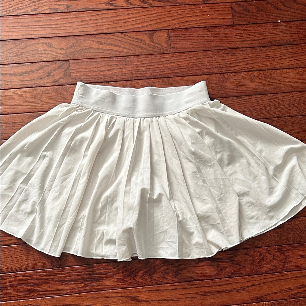 TNA White Pleated Mini Skirt